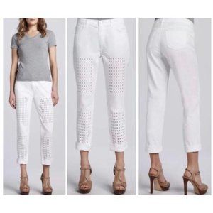 COPY - J Brand White Aidan Eyelet Boyfriend Cut Jeans